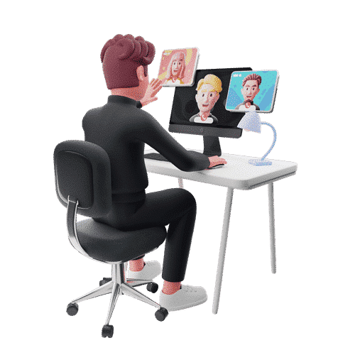 Reunião online para suporte de programas