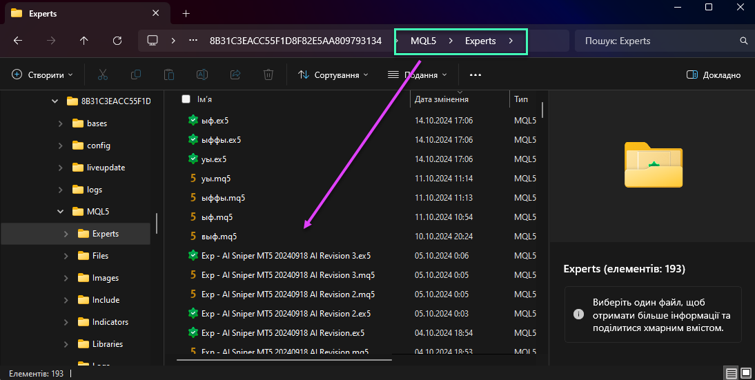 MetaTrader Installation Folder