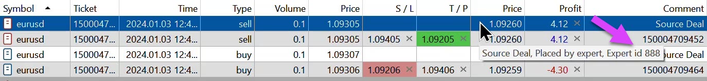 Magic number pop-up in MetaTrader