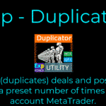 Video about Exp – Duplicator Duplication and multiple signals and deals/positions/orders in the MetaTrader terminals. Increase or decrease lots. Manage additional positions with your rules: Stoploss, Takeprofit, and TrailingStop.