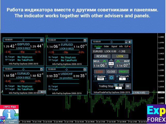 InfoPad menampilkan informasi trading di MetaTrader