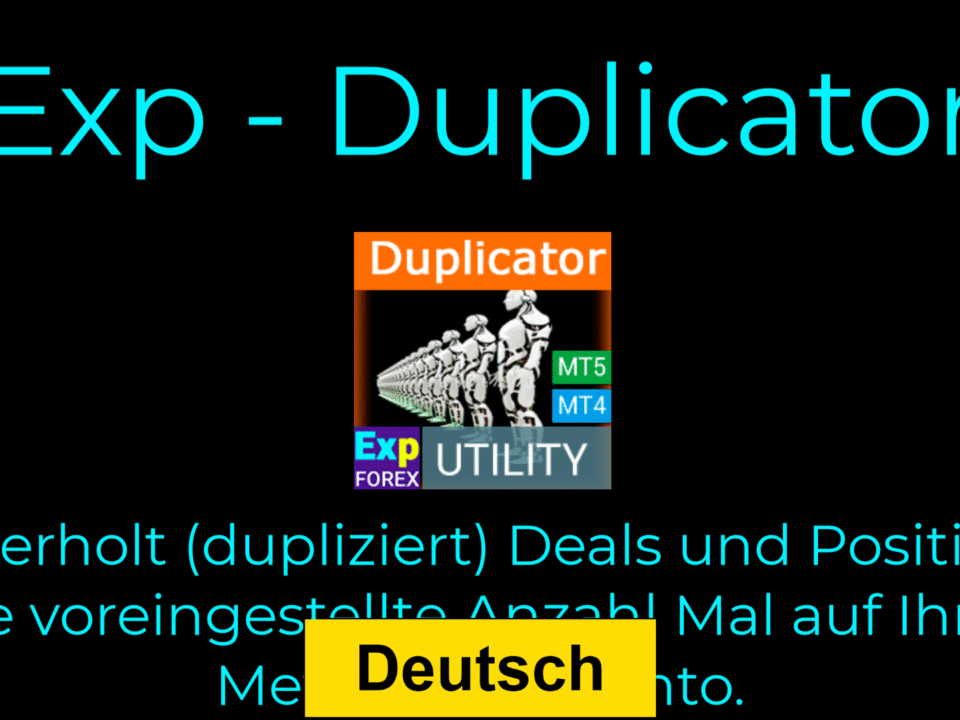 Duplizierung und mehrere Signale und Deals/Positionen/Orders in den MetaTrader-Terminals. Lots erhöhen oder verringern. Zusätzliche Positionen mit Ihren Regeln verwalten: Stoploss, Takeprofit und TrailingStop.