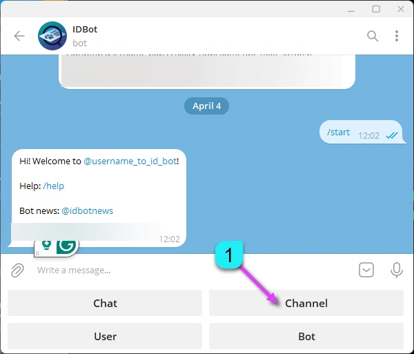 Hướng dẫn lấy ID kênh từ bot Telegram