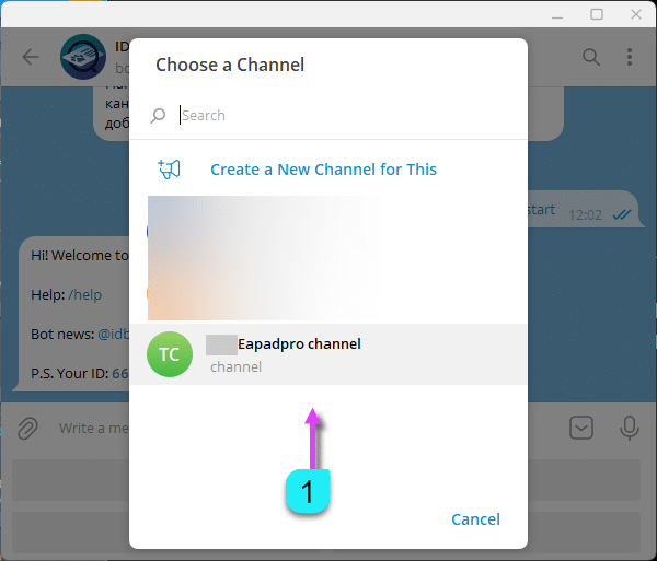 Bot cung cấp ID kênh Telegram