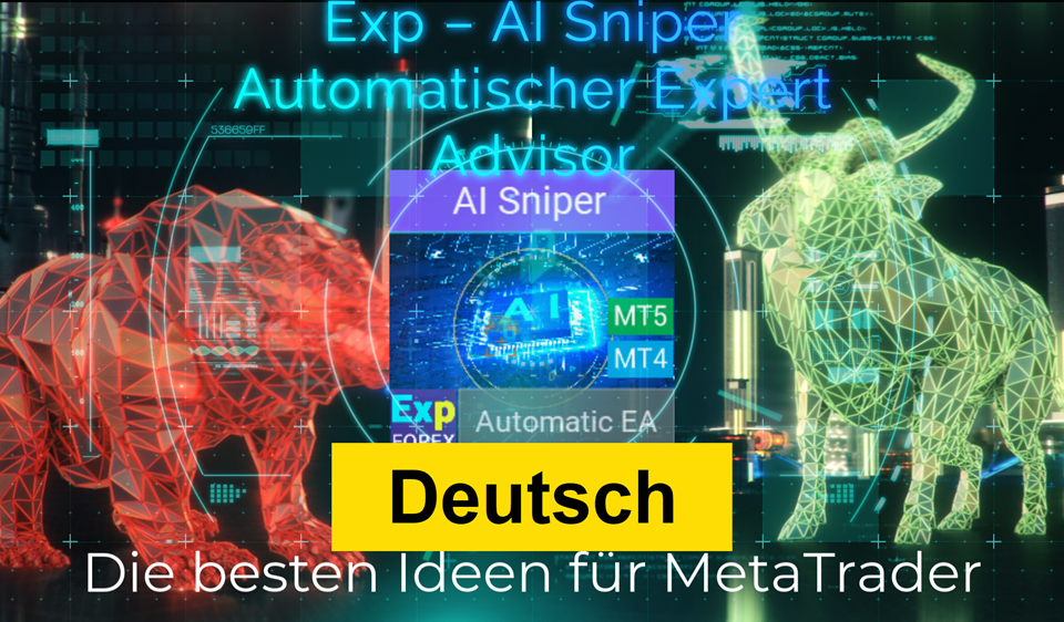 Video über den smarten EA AI Sniper AI Sniper ist ein intelligenter, selbstoptimierender Trading-Roboter, der für MT4- und MT5-Terminals entwickelt wurde. Er nutzt einen smarten Algorithmus und fortschrittliche Trading-Strategien, um Ihr Trading-Potenzial zu maximieren..